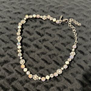 Sorrelli Clear Aurora Borealis Crystal Floral Bracelet - Silver Tone
